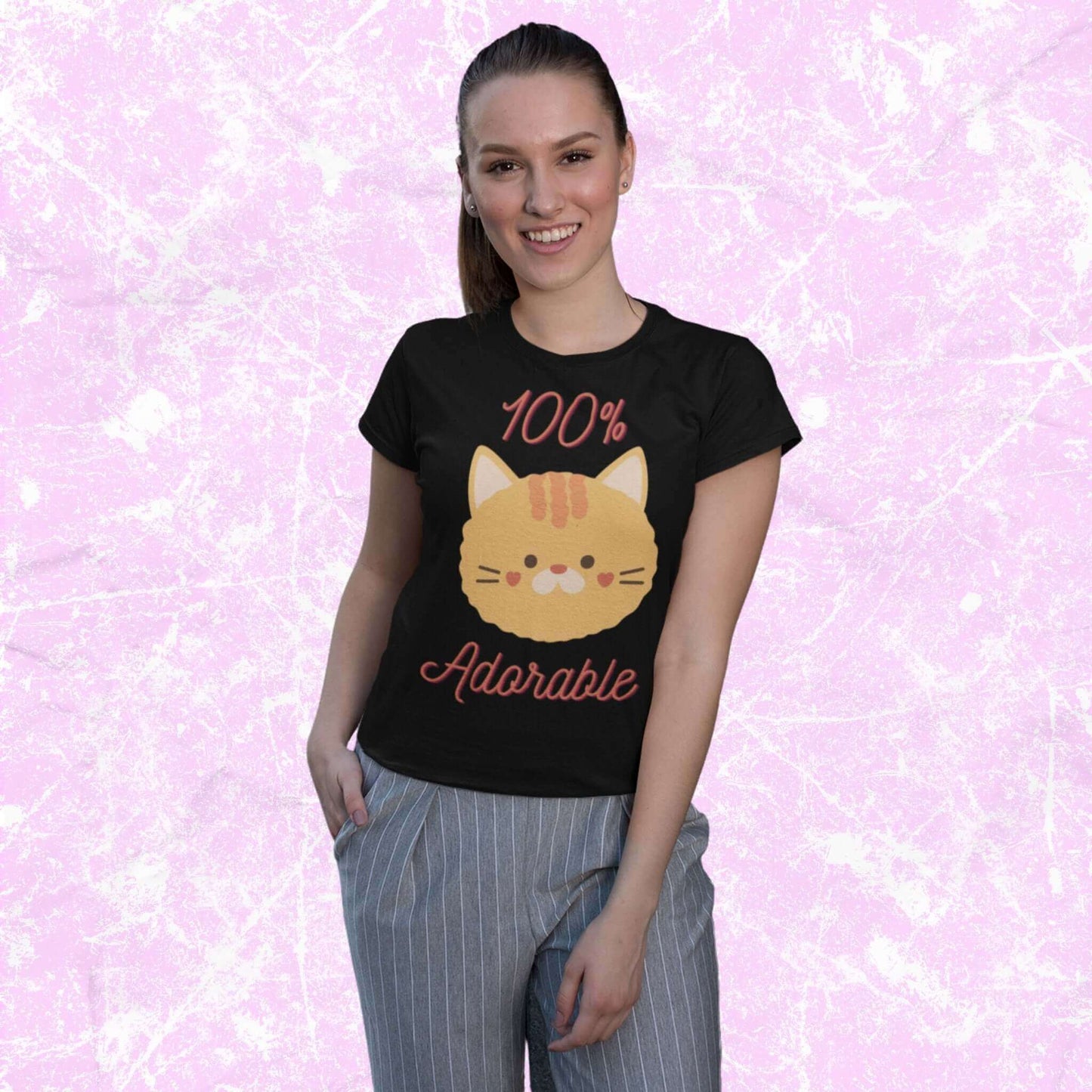 100_AdorableCuteFunnyCartoonCatAdultUnisexT-Shirt_HumorJokeTeeShirtbyMiller_sManicMenagerie2.jpg Miller's Manic Menagerie