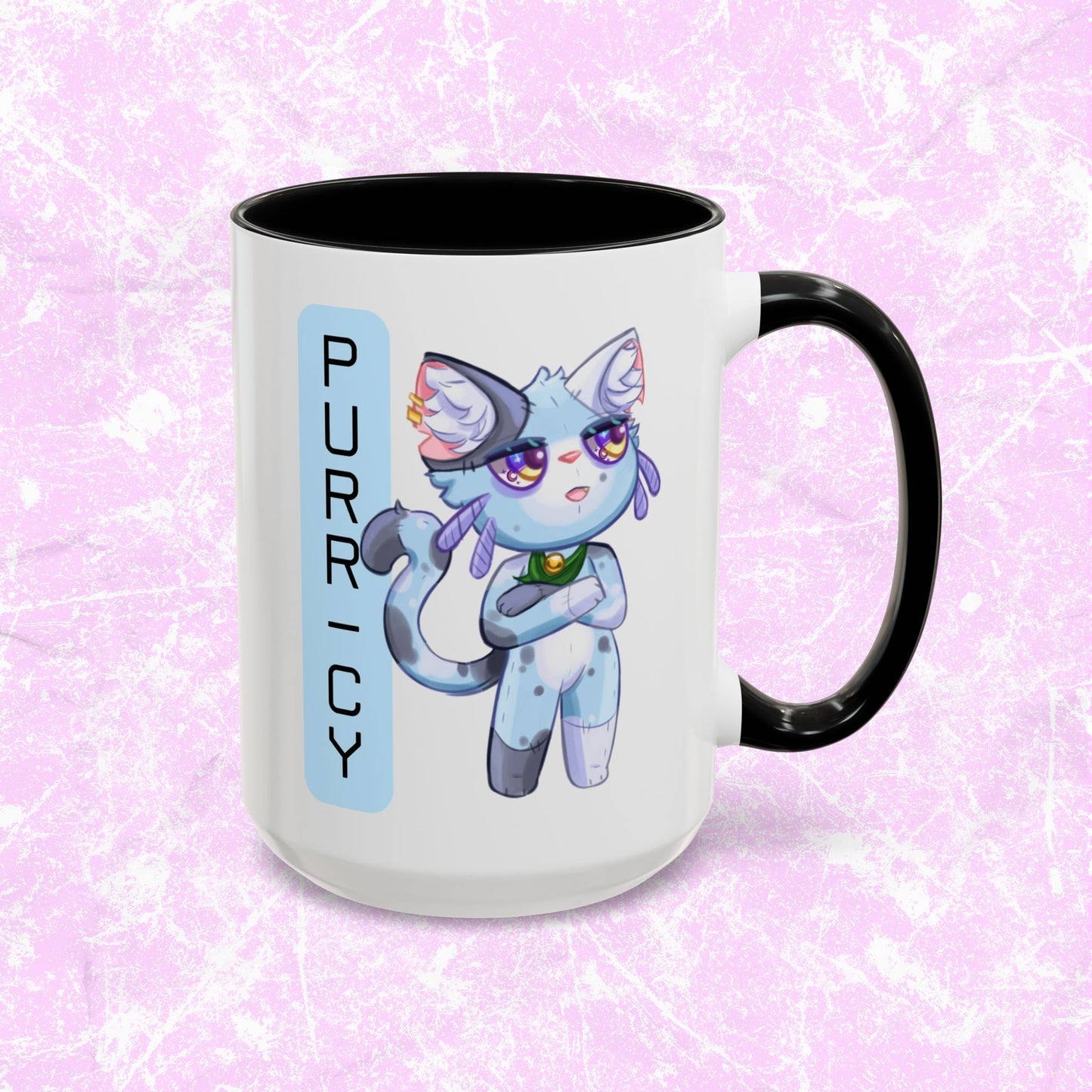 Purr-cy Name Plate, 11oz or 15oz Accent Ceramic Coffee Mug