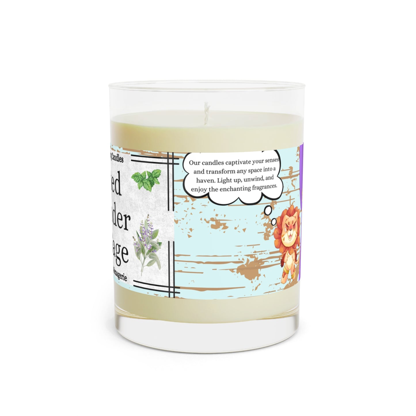 Minted Lavender and Sage, 11oz Vegan Soy Wax Seventh Avenue Apothecary Scented Candle