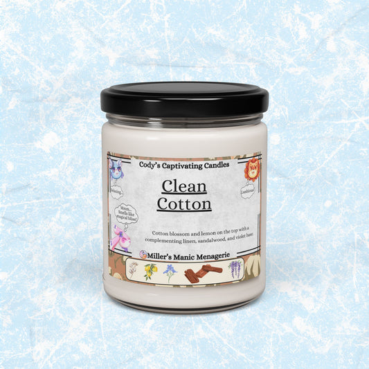 Clean Cotton, 9oz Vegan Soy Wax Scented Candle