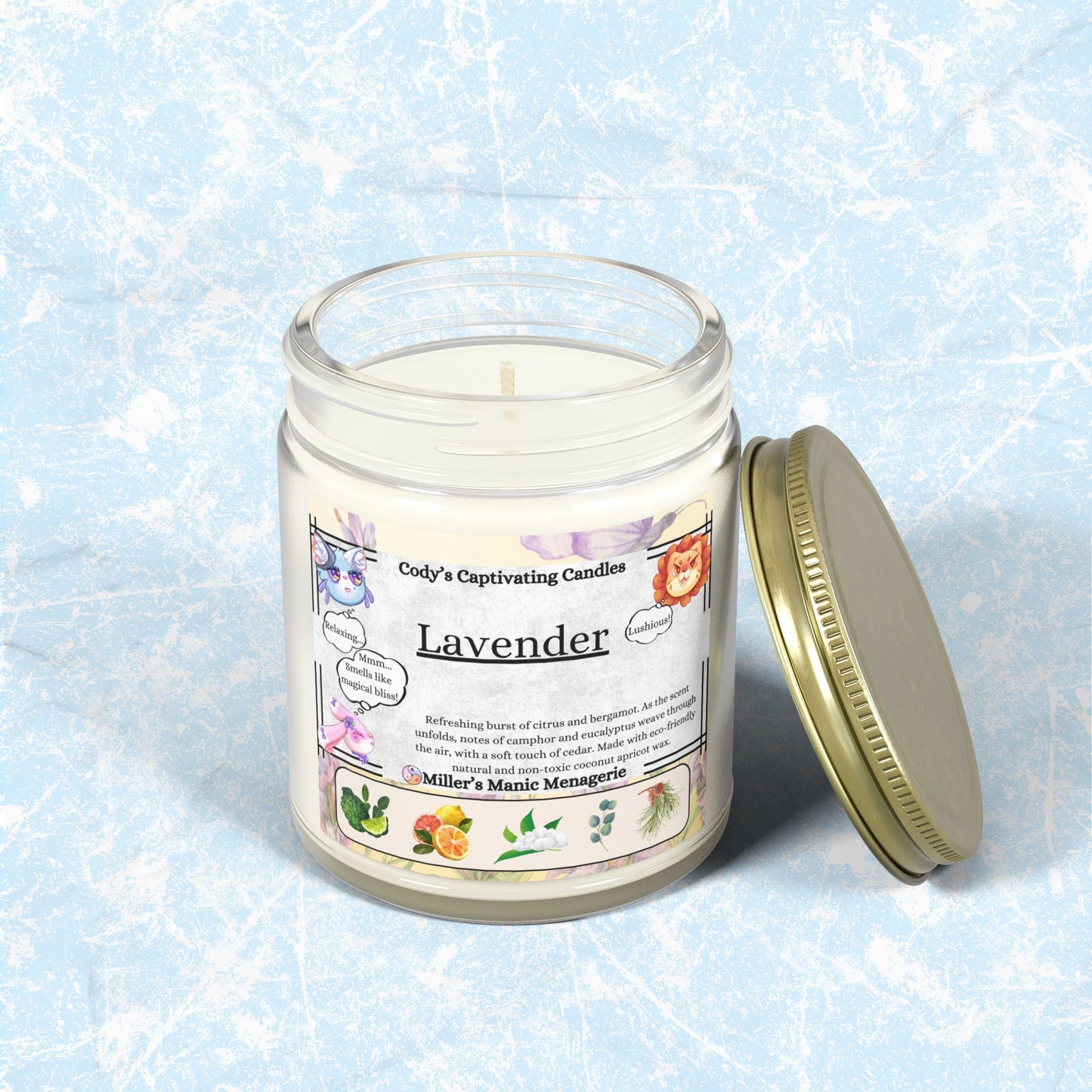 Lavender, 9oz Coconut Apricot Wax Scented Candle