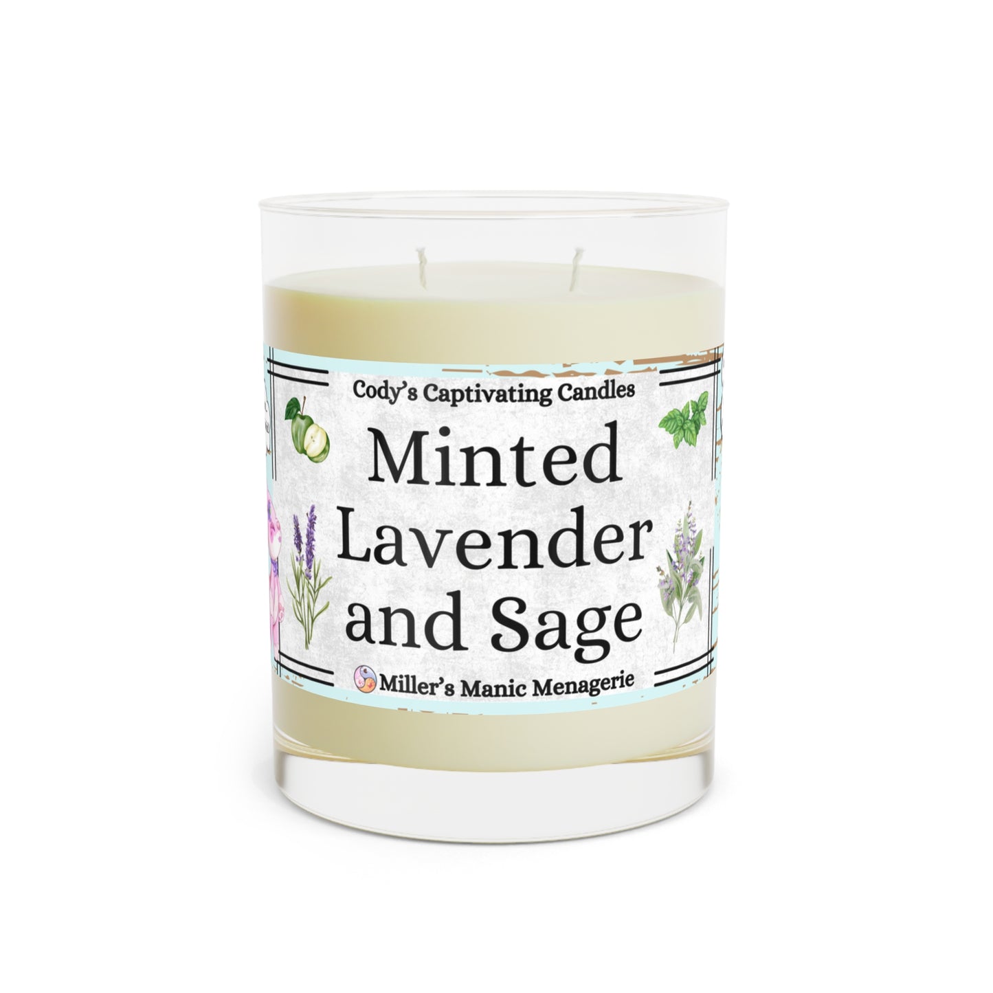 Minted Lavender and Sage, 11oz Vegan Soy Wax Seventh Avenue Apothecary Scented Candle