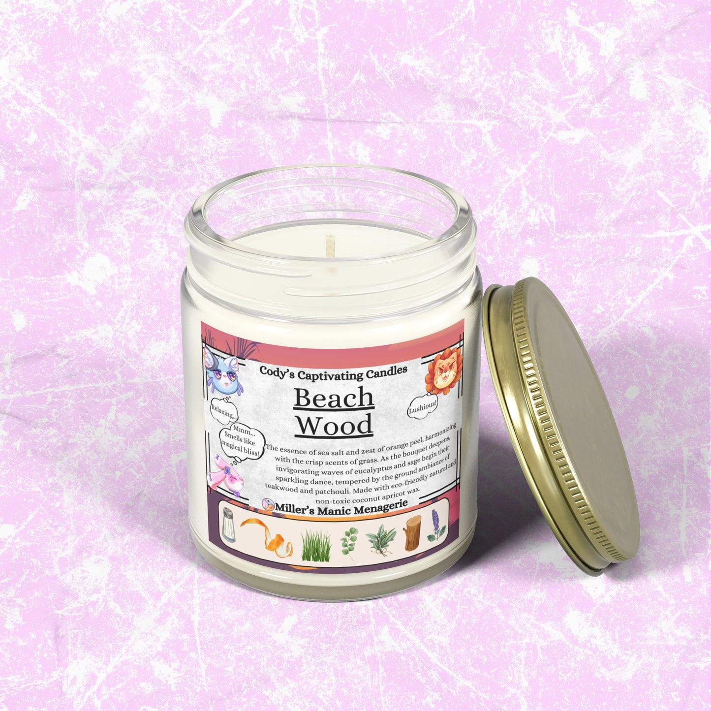 Beach Wood, 9oz Coconut Apricot Wax Scented Candle