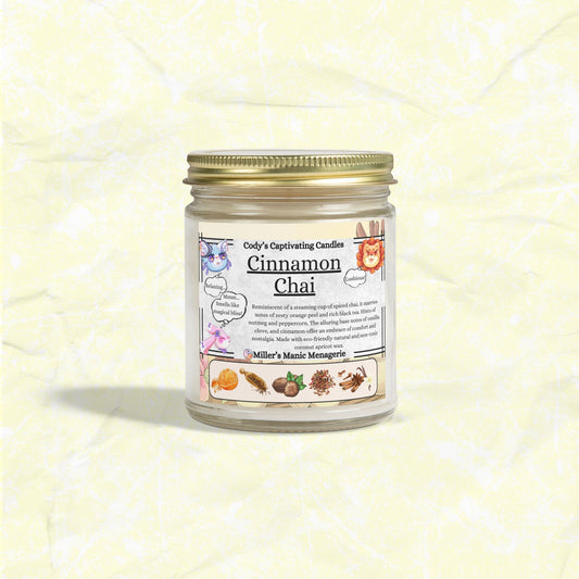 Cinnamon Chai, 9oz Coconut Apricot Wax Scented Candle