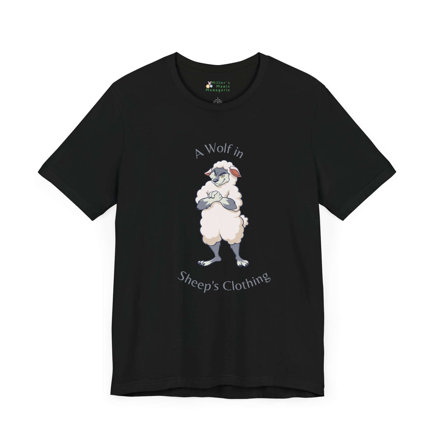 Wolf_in_Sheep_s_Clothing_Funny_Cartoon_Adult_Unisex_T-Shirt_Humor_Joke_Tee_Shirt_by_Miller_s_Manic_Menagerie_Black_Front.jpg Miller's Manic Menagerie