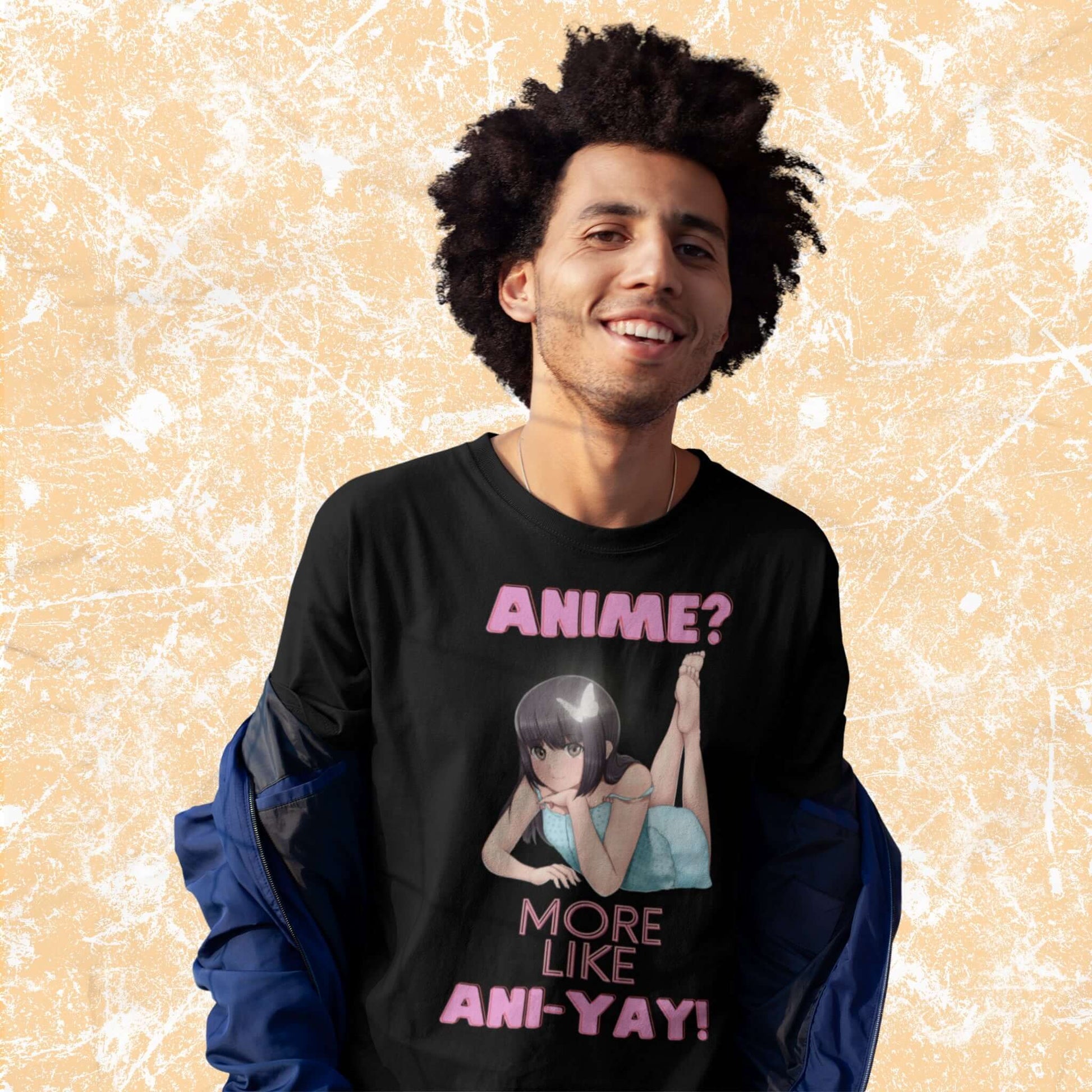 Ani-YayFunnyKawaiiAnimePunPhraseAdultUnisexT-Shirt_OtakuHumorJokeTeeShirtbyMiller_sManicMenagerie2.jpg Miller's Manic Menagerie