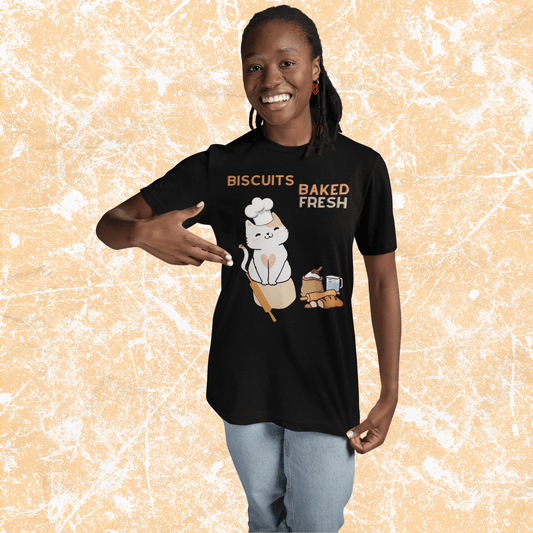 Biscuits Baked Fresh Cat Tee, Adult Unisex T-Shirt