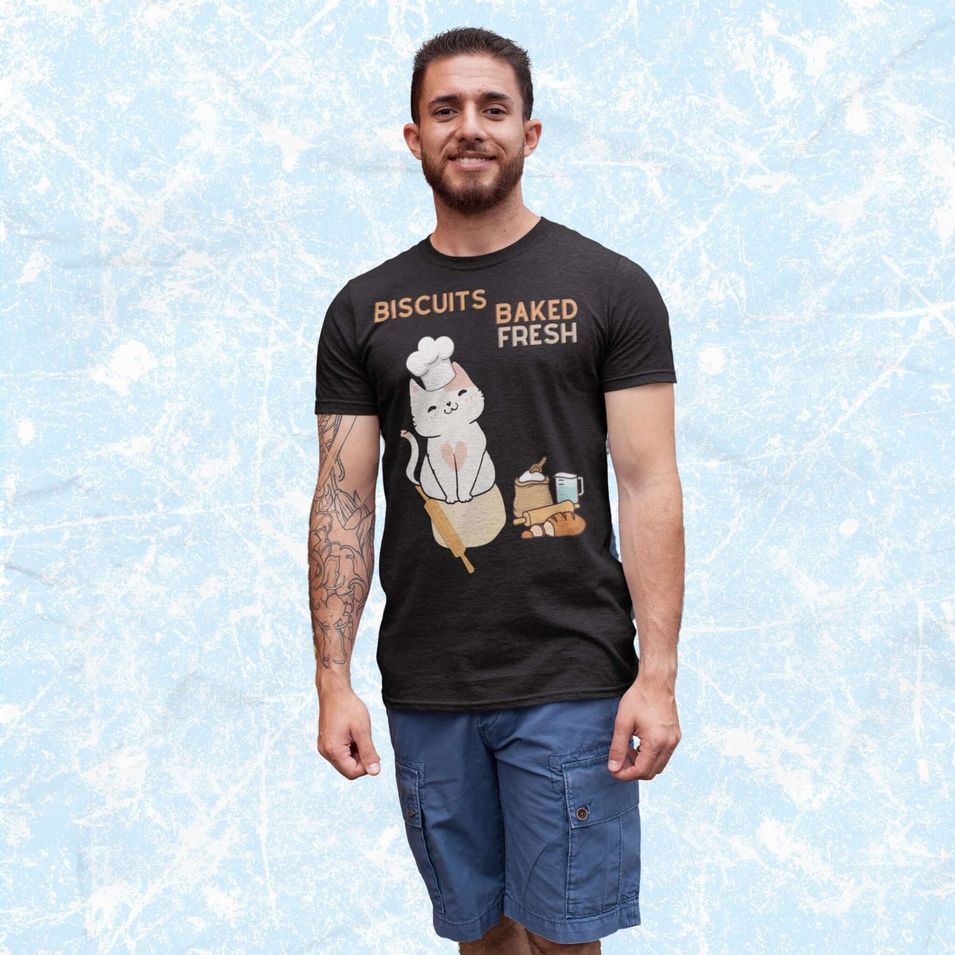 BiscuitsBakedFreshFunnyCartoonAdultUnisexT-Shirt_HumorCatJokeTeeShirtbyMiller_sManicMenagerie2.jpg Miller's Manic Menagerie