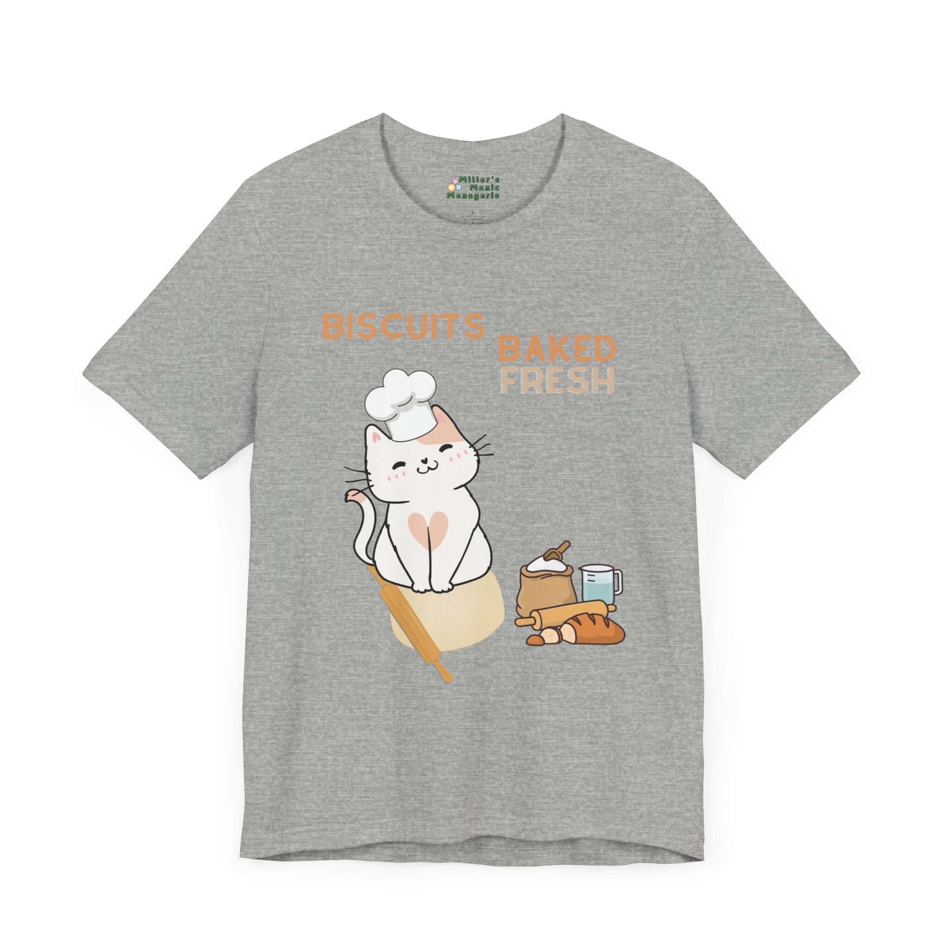 Biscuits_Baked_Fresh_Funny_Cartoon_Adult_Unisex_T-Shirt_Humor_Cat_Joke_Tee_Shirt_by_Miller_s_Manic_Menagerie_Athletic_Heather_Front.jpg Miller's Manic Menagerie