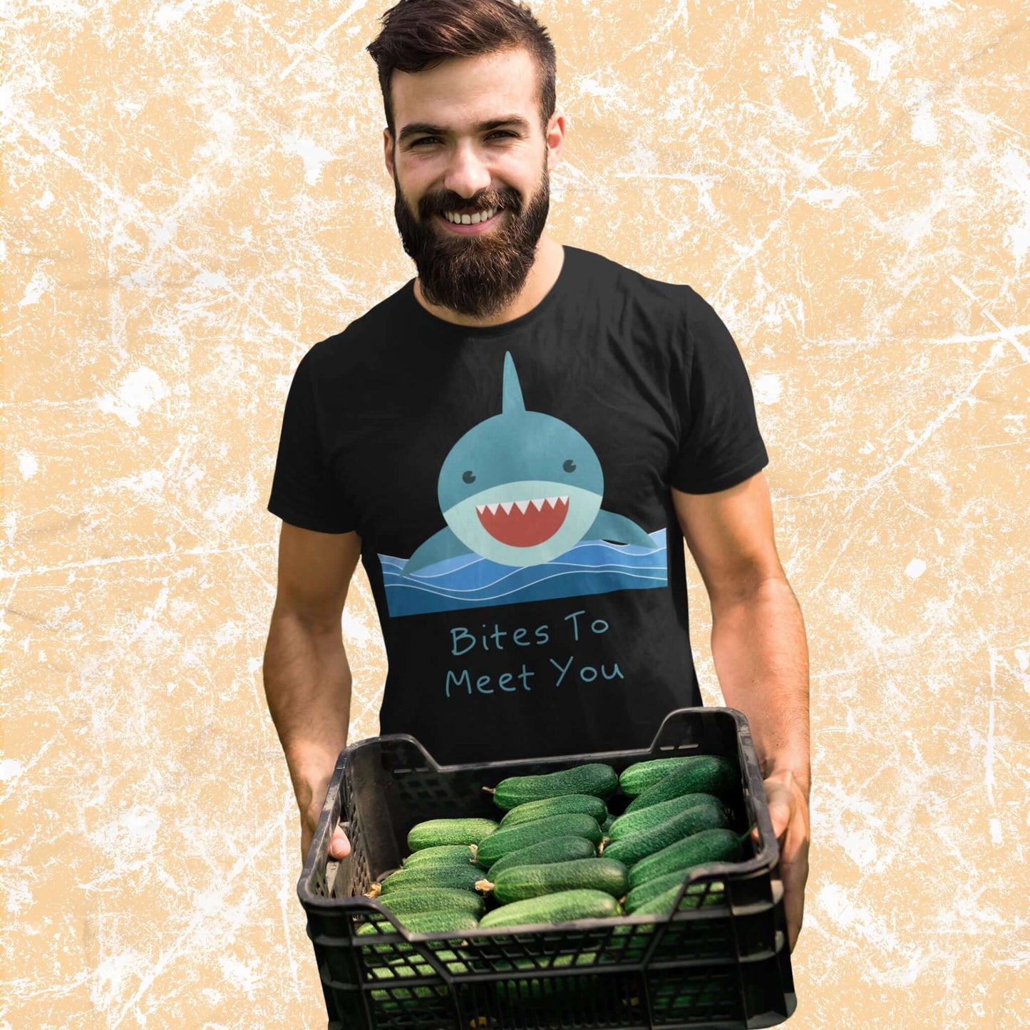 BitestoMeetYouFunnyCartoonAdultUnisexT-Shirt_HumorSharkJokeTeeShirtbyMiller_sManicMenagerie2.jpg Miller's Manic Menagerie