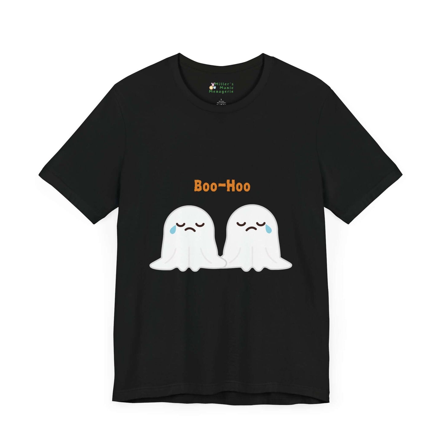 Boo-Hoo_Funny_Cartoon_Ghosts_Adult_Unisex_T-Shirt_Humor_Halloween_Joke_Tee_Shirt_by_Miller_s_Manic_Menagerie_Black_Front.jpg Miller's Manic Menagerie