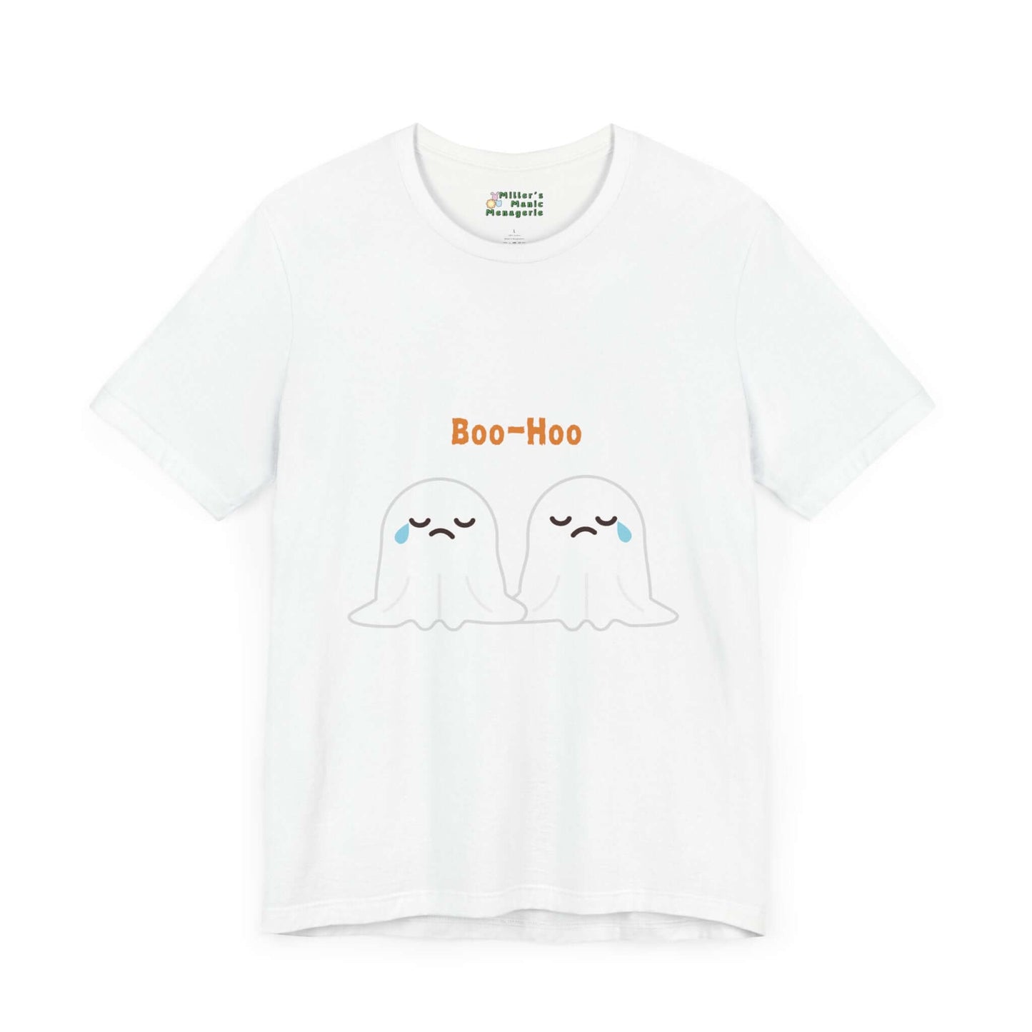 Boo-Hoo_Funny_Cartoon_Ghosts_Adult_Unisex_T-Shirt_Humor_Halloween_Joke_Tee_Shirt_by_Miller_s_Manic_Menagerie_White_Front.jpg Miller's Manic Menagerie