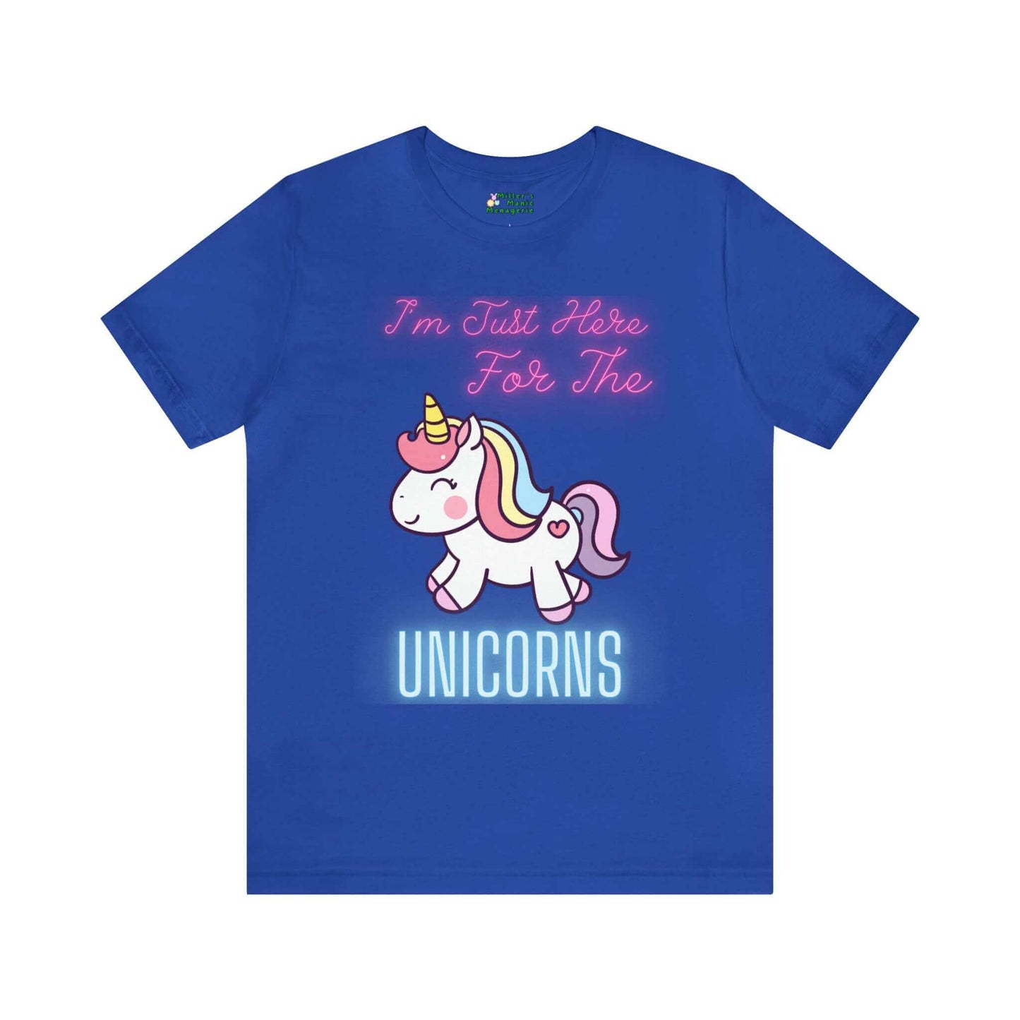 Miller_s_Manic_Menagerie_Funny_Cartoon_Unicorn_Humor_Adult_Unisex_T-Shirt_Just_Here_Gag_Gift_Laugh_Dad_Joke_Pun_Prank_Tee_Royal_Blue.jpg MillersMMMerch