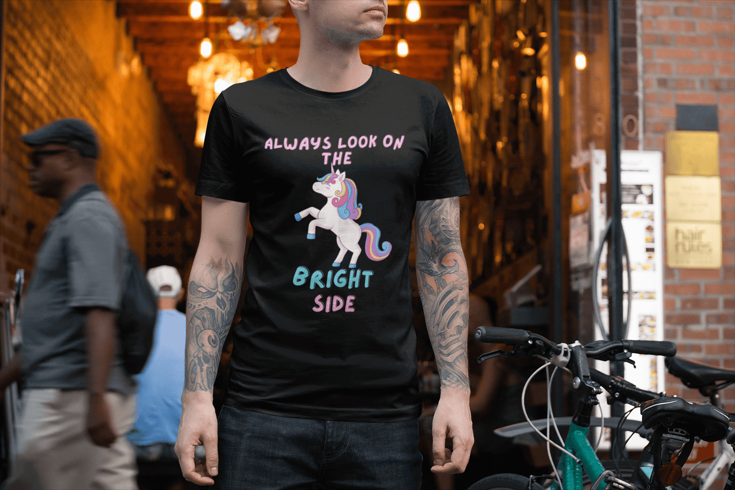 Miller_s_Manic_Menagerie_Cartoon_Slogan_Rainbow_Unicorn_Adult_Unisex_T-Shirt_Pony_Happy_Pride_LGBTQ_Uplifting_Joy_Tee_1.png MillersMMMerch