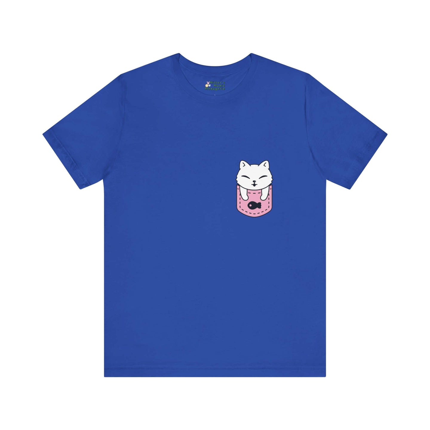 Miller_s_Manic_Menagerie_Adult_Unisex_T-Shirt_Cute_Cat_Graphic_Adorable_Meow_Hiss_Purr_Pocket_Kitty_Birthday_Present_Tee_Royal_Blue.jpg MillersMMMerch