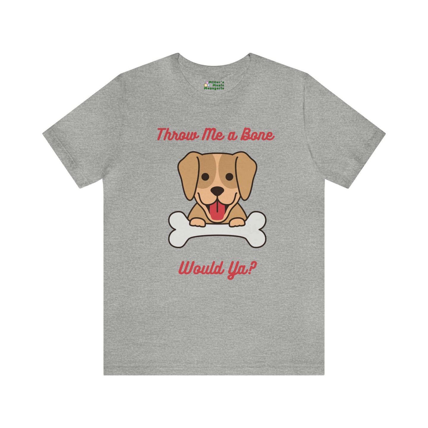 Miller_s_Manic_Menagerie_Funny_Cartoon_Dog_Humor_Adult_Unisex_T-Shirt_Puppy_Dad_Joke_Gag_Gift_Pun_Pet_Prank_Present_Tee_Athletic_Heather.jpg MillersMMMerch