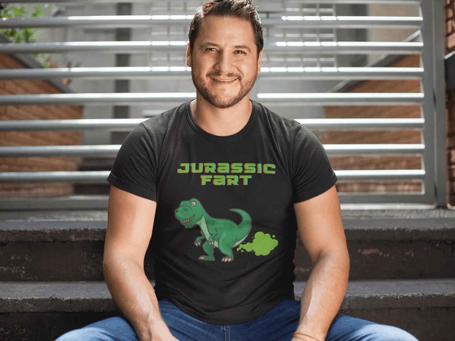 Miller_s_Manic_Menagerie_Funny_Cartoon_Jurassic_Fart_Adult_Unisex_T-Shirt_Dinosaur_Dad_Joke_Laugh_Gag_Gas_T-Rex_Stink_Tee_1.png MillersMMMerch