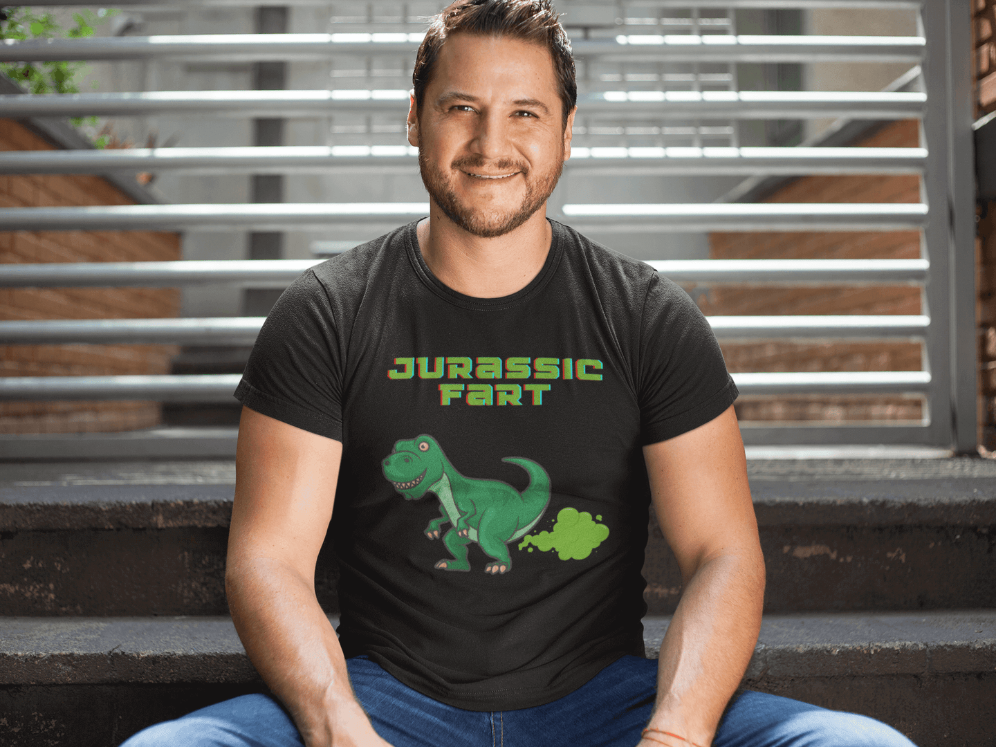 Miller_s_Manic_Menagerie_Funny_Cartoon_Jurassic_Fart_Adult_Unisex_T-Shirt_Dinosaur_Dad_Joke_Laugh_Gag_Gas_T-Rex_Stink_Tee_1.png MillersMMMerch