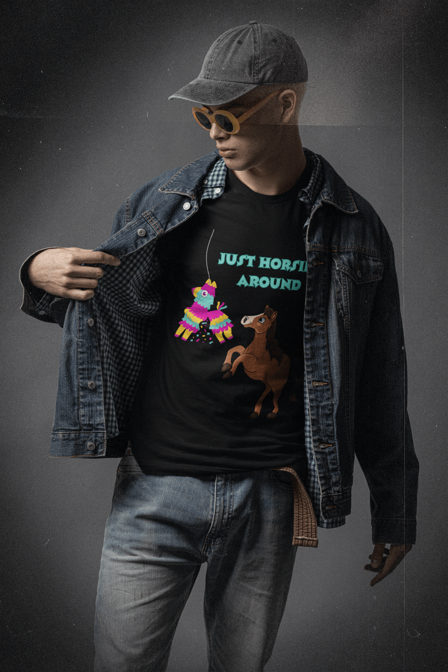 Miller_s_Manic_Menagerie_Funny_Cartoon_Horse_Pinata_Adult_Unisex_T-Shirt_Pony_Dad_Joke_Gag_Gift_Humor_Pun_Prank_Present_Tee_1.png MillersMMMerch