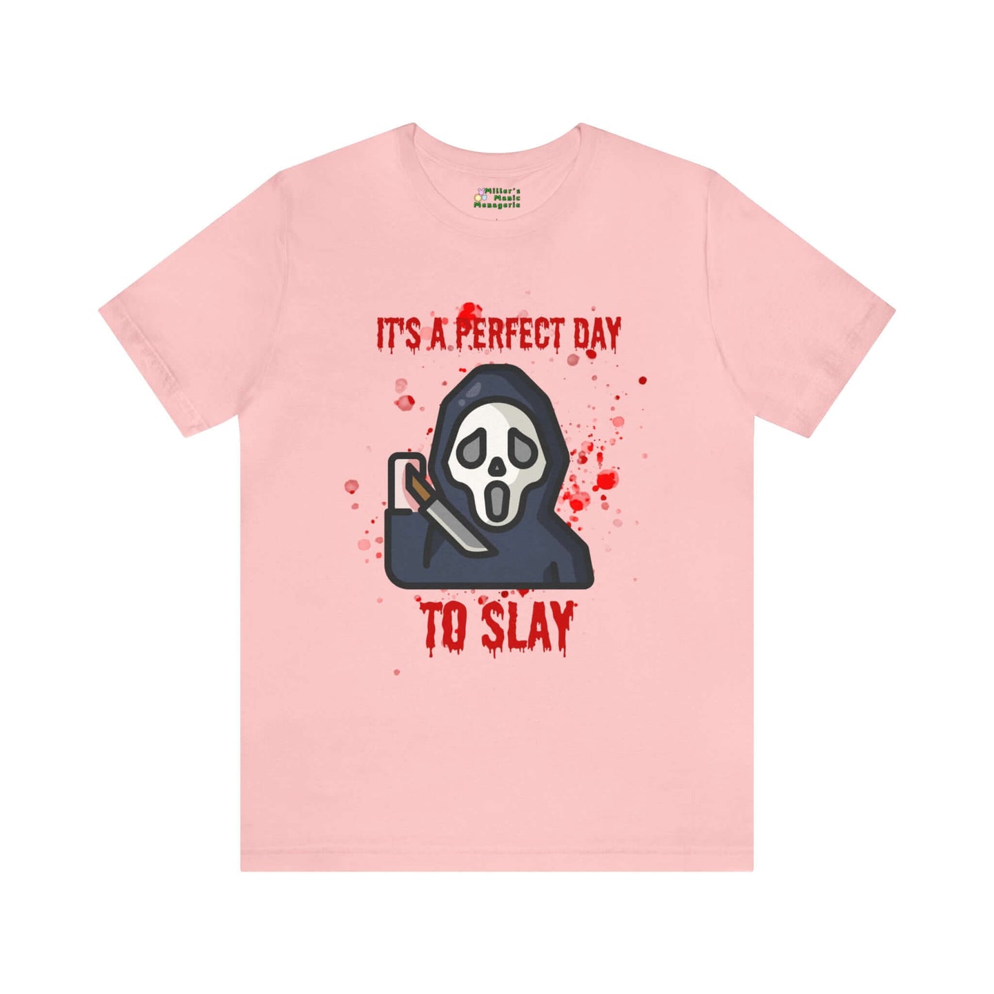 Miller_s_Manic_Menagerie_Creepy_Cartoon_Halloween_Slay_Adult_Unisex_T-Shirt_Funny_Humor_Dad_Joke_Gag_Pun_Spooky_Scary_Tee_Pink.jpg MillersMMMerch