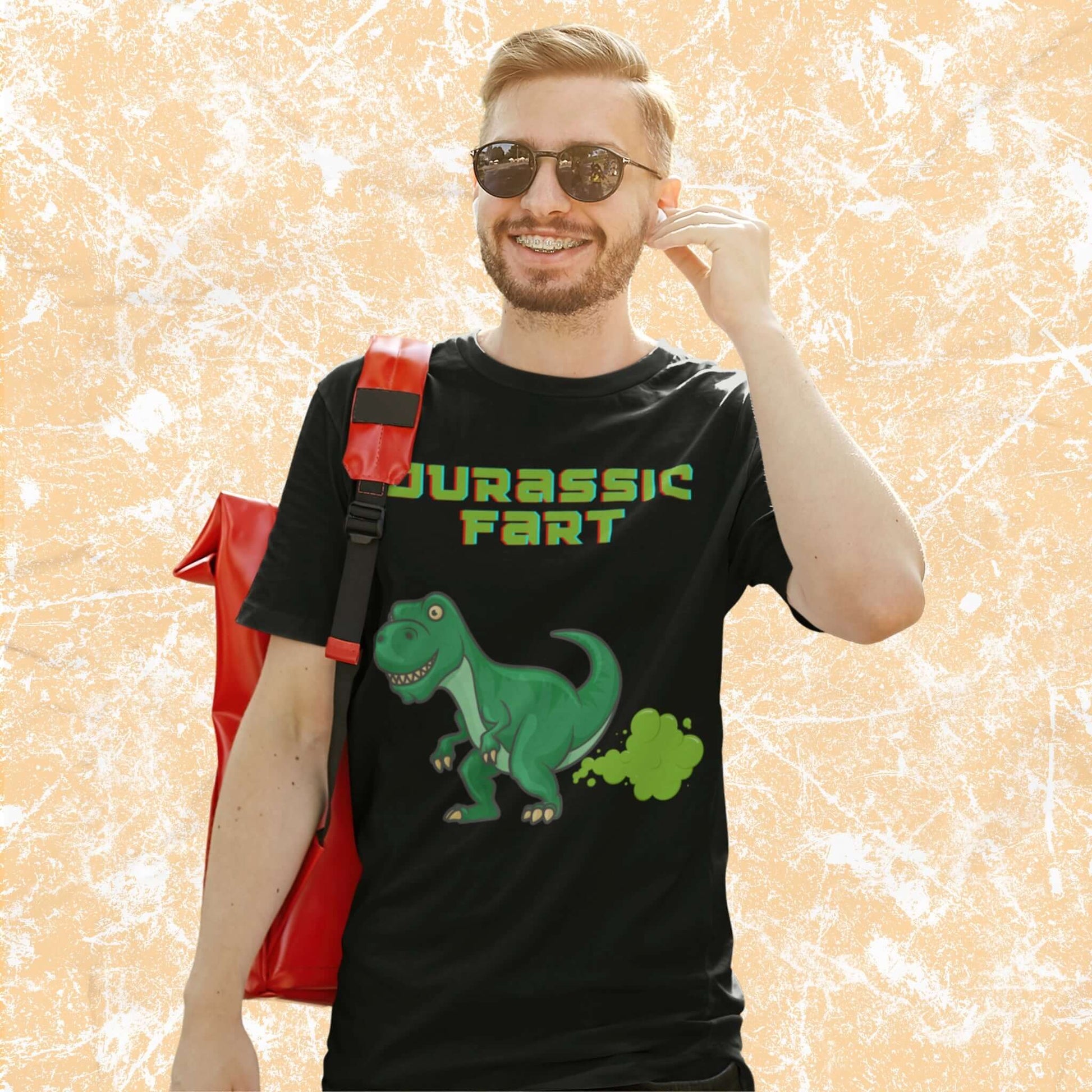 JurassicFartFunnyCartoonT-RexAdultUnisexT-Shirt_DinosaurHumorFartJokeTeeShirtbyMiller_sManicMenagerie1.jpg Miller's Manic Menagerie