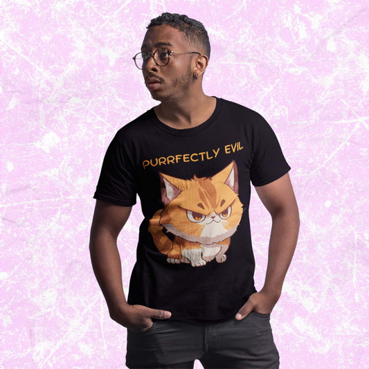 PurrfectlyEvilFunnyCartoonCatAdultUnisexT-Shirt_KittyHumorPetJokeTeeShirtbyMiller_sManicMenagerie1.jpg Miller's Manic Menagerie