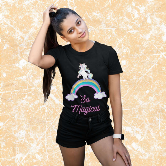 SoMagicalCartoonRainbowUnicornAdultUnisexT-Shirt_CutePlayfulTeeShirtbyMiller_sManicMenagerie1.jpg Miller's Manic Menagerie