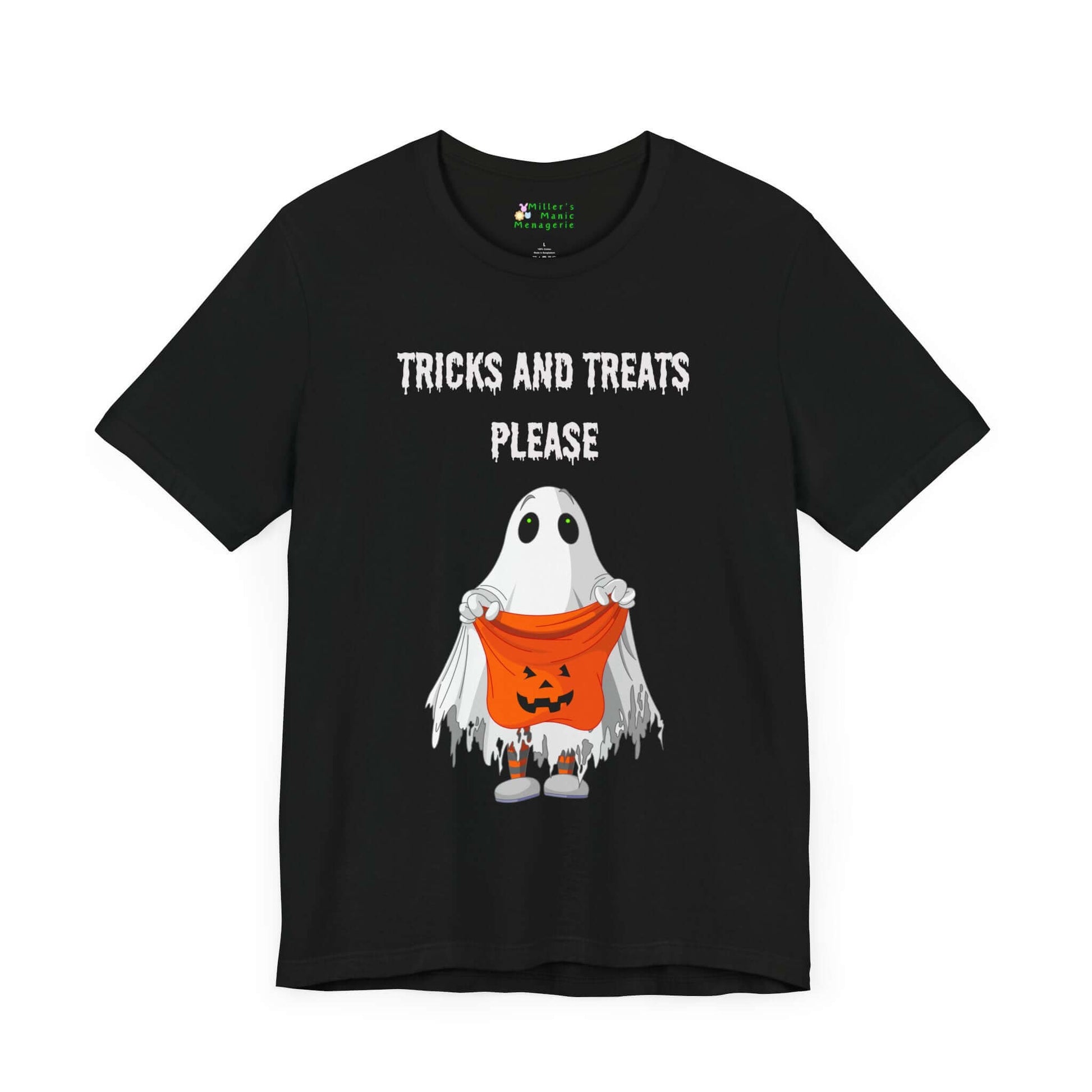 Tricks_And_Treats_Halloween_Cartoon_Ghost_Adult_Unisex_T-Shirt_Candy_Costume_Tee_Shirt_by_Miller_s_Manic_Menagerie_Black_Front.jpg Miller's Manic Menagerie